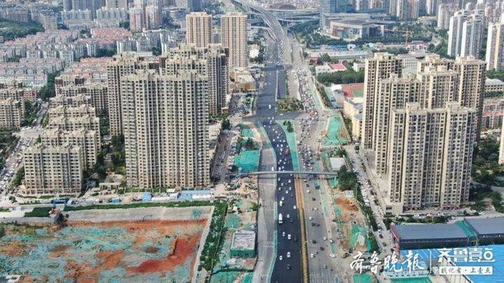 济南顺河快速路南延地面工程8月中上旬完工,居民出行将改善